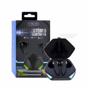 FONE DE OUVIDO C/ BLUETOOTH 5.3 GAMER IT-BLUE LE-2409 PRETO