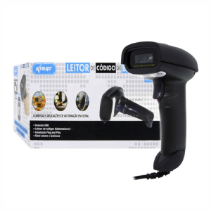 LEITOR DE CODIGO DE BARRAS / QR CODE / 1D 2D / USB KNUP KP-1027