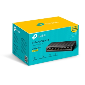 SWITCH 08 PORTAS TP-LINK LS1008G 10/100/1000MBPS  X