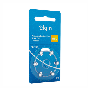 BATERIA ZINCO-AR 1,4V PR70 10/230 AP. AUDITIVO ELGIN BLISTER C/6UN