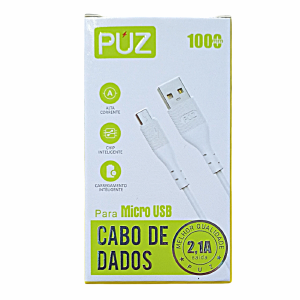 CABO DE DADOS USB / MICRO USB V8 2,1A PUZ