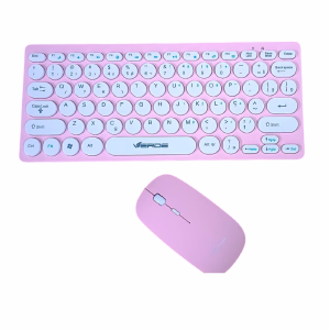 KIT TECLADO E MOUSE S/ FIO VERDE JP-T8000 ROSA