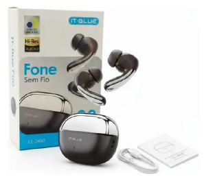 FONE DE OUVIDO C/ BLUETOOTH IT-BLUE LE-2460 PRETO