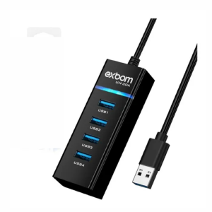 HUB USB 3.0 4 PORTAS EXBOM UH-30A PRETO
