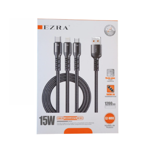 CABO DE DADOS 3 IN 1 USB / TIPO-C / LIGHTNING / MICRO USB EZRA EZ-W80